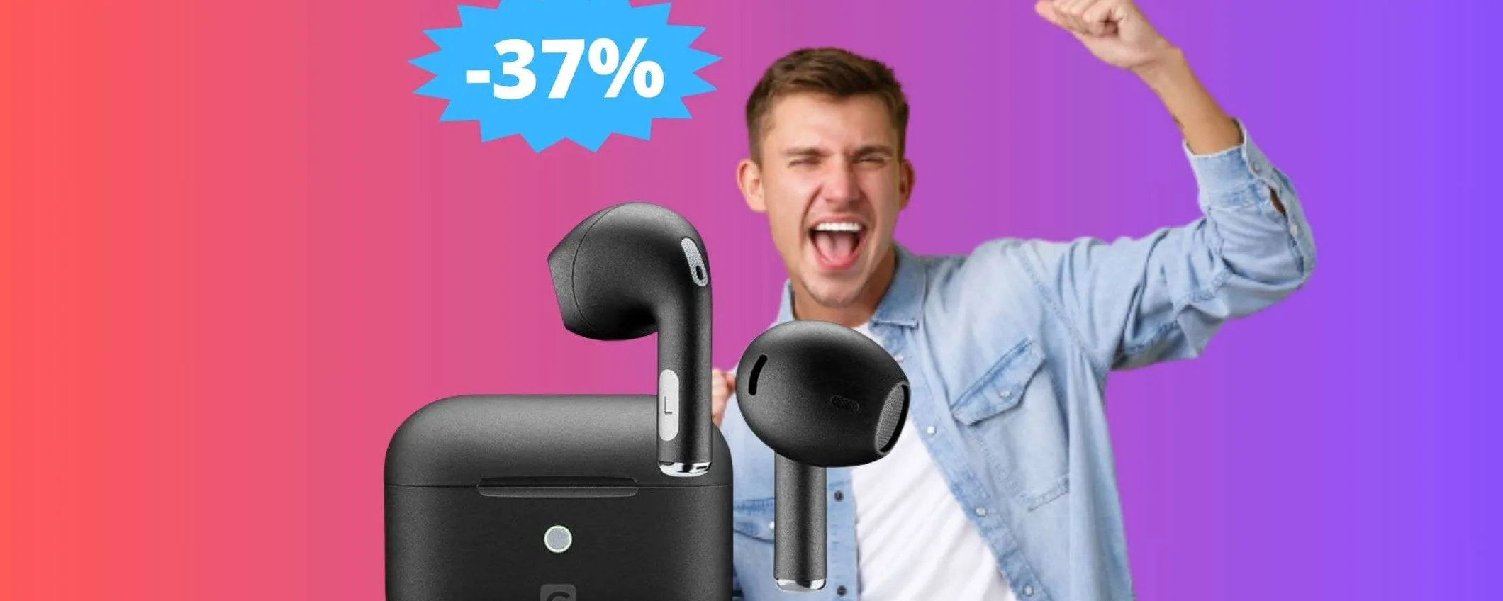 Auricolari Cellularline Crystal: MEGA sconto del 37% su Amazon