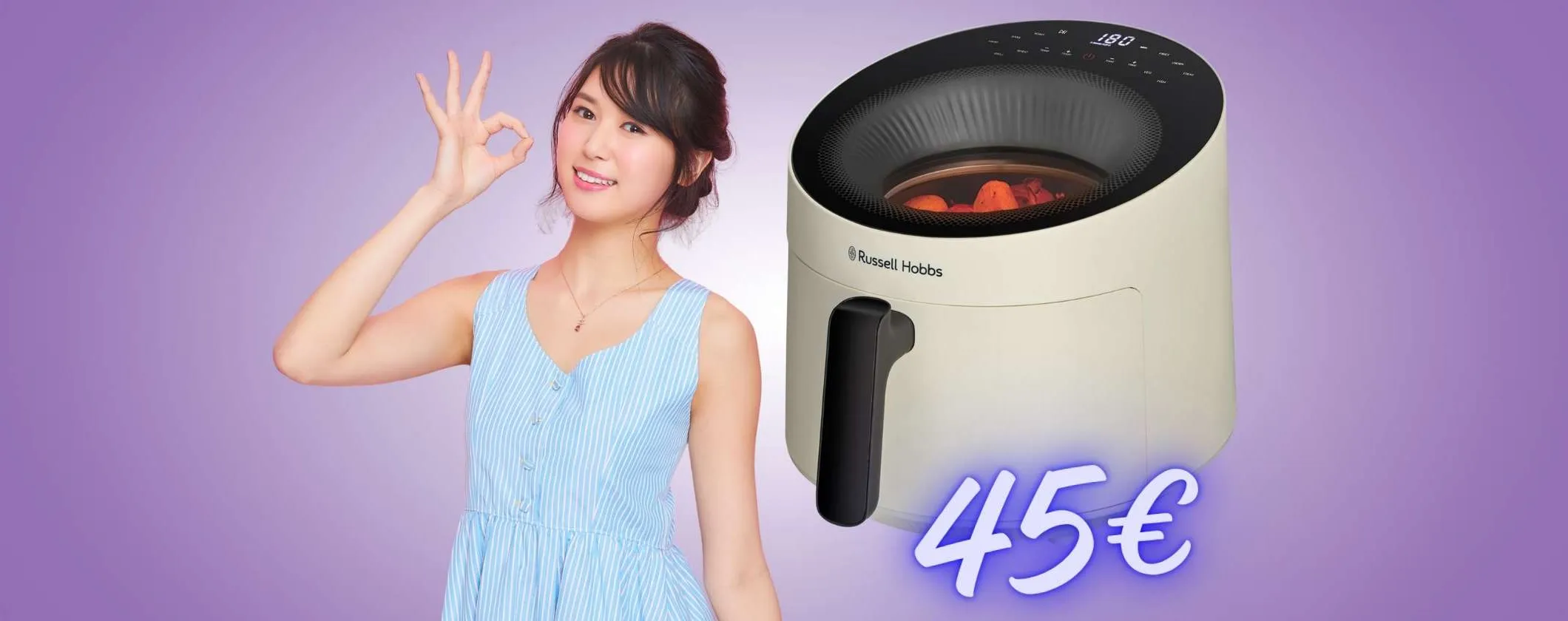 Friggitrice ad aria Russell Hobbs da 5L e con 10 programmi tua a soli 45€