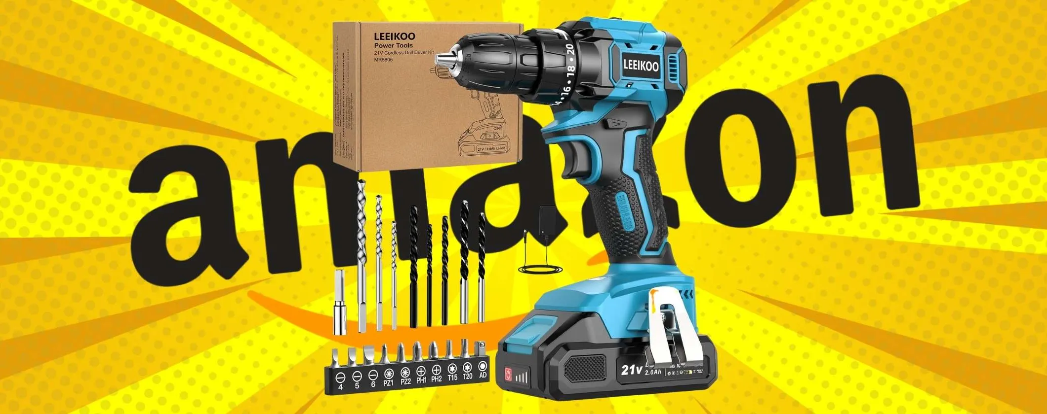 Trapano avvitatore a batteria potente e utile tuo con appena 33€ su Amazon