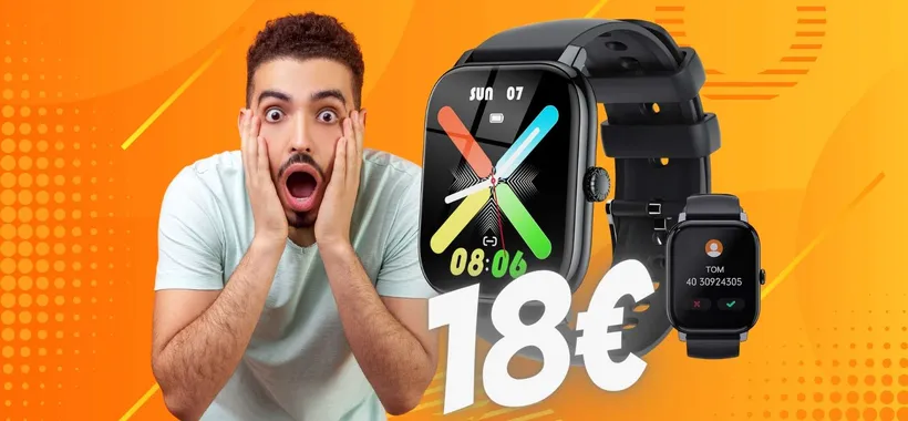 Smartwatch con microfono per chiamate e profili sportivi a soli 18€