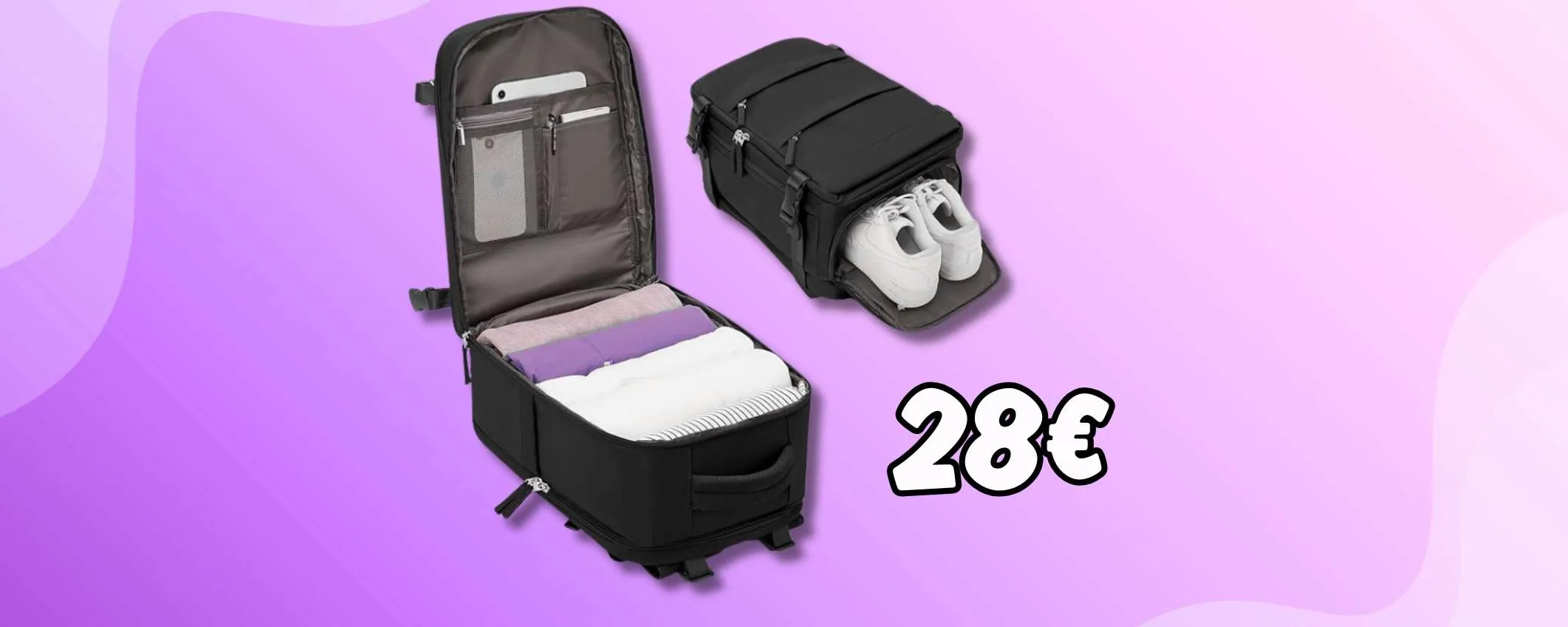 Parti facile con lo zaino perfetto: ha anche la tasca per il PC, tuo a 28€