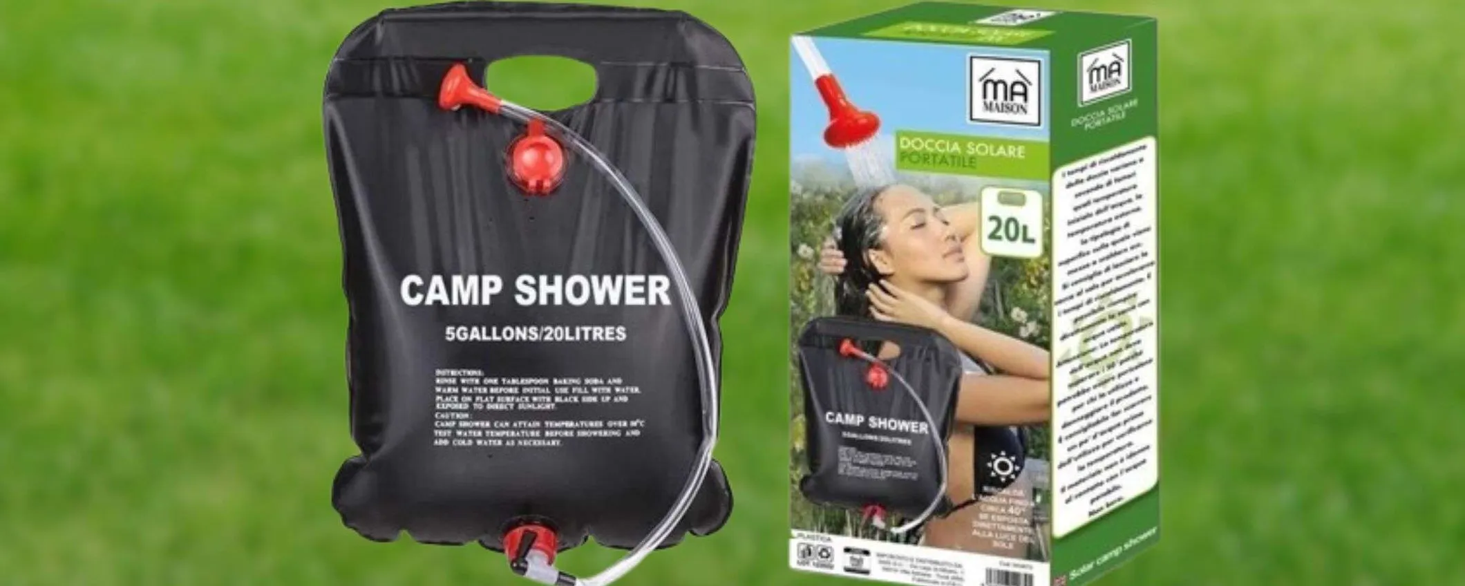 Meno di 10€ per la doccia solare portatile: GENIALATA a prezzo ridicolo