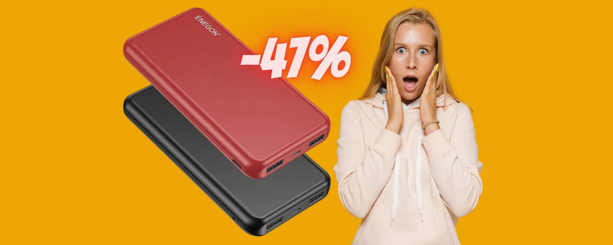 Acquista DUE Power Bank e ne PAGHI UNO con lo sconto del 47% di Amazon