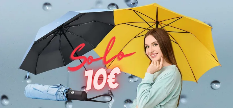 Solo 10€ e ti porti a casa questo SPLENDIDO ombrello pieghevole