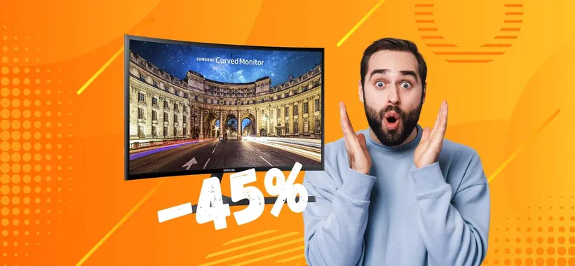 Samsung: monitor curvo FHD da 24 pollici al 45% in MENO