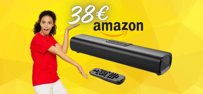 Mini Soundbar Bluetooth a PREZZO FUORI di TESTA su Amazon (38€)