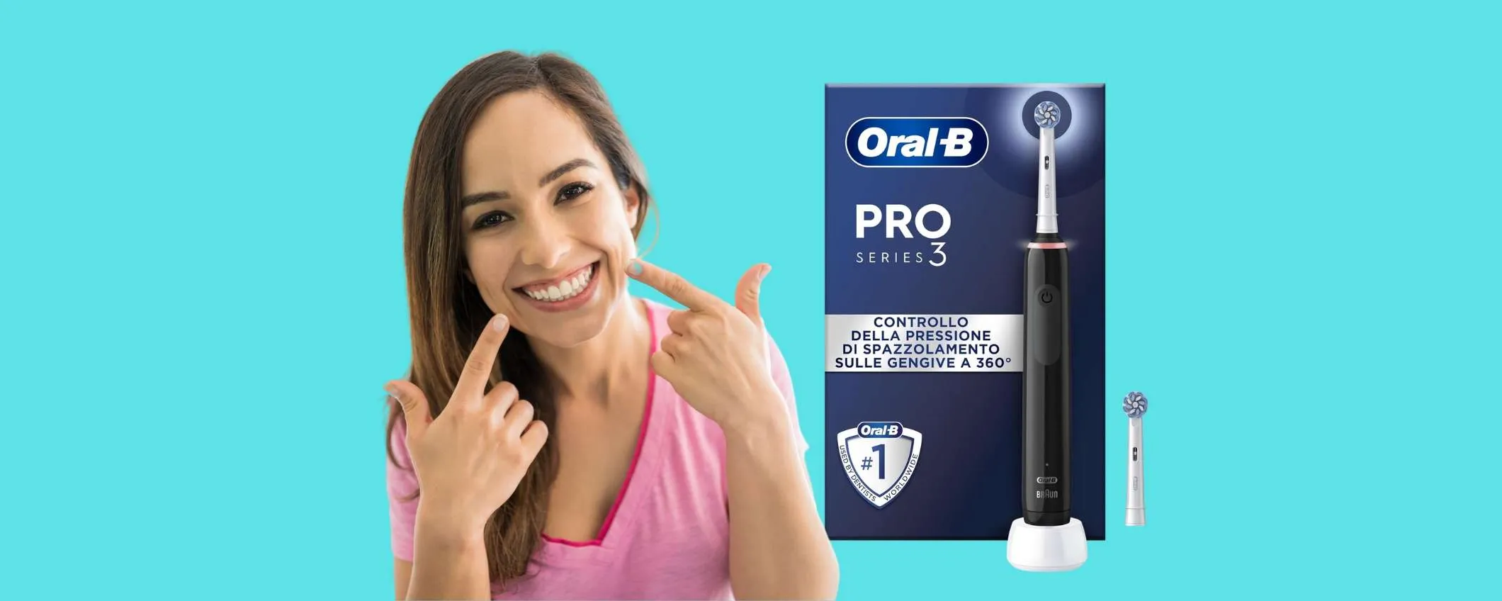 I denti così puliti come con lo spazzolino elettrico Oral-B Pro 3 non li puoi avere