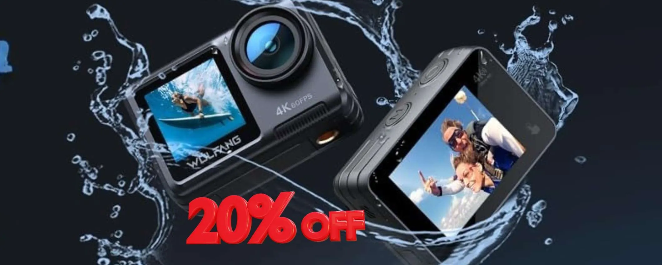 Action Cam 4K WiFi con custodia impermeabile per video mozzafiato