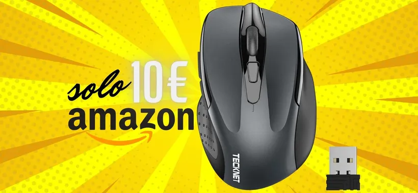 Solo 10€ per questo mouse wireless ergonomico e con 6 pulsanti (affarone)