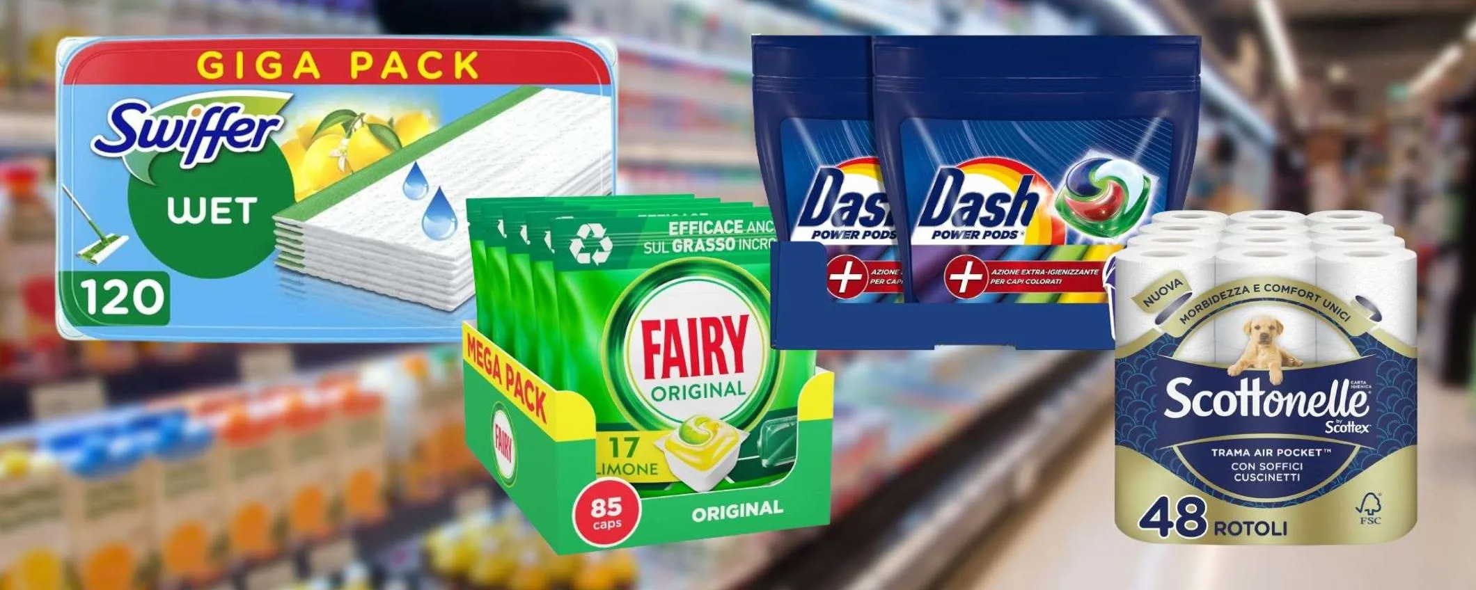 Dash, Swiffer, Lenor e altri grandi marchi a prezzo BOMBA: si parte da 4,99€