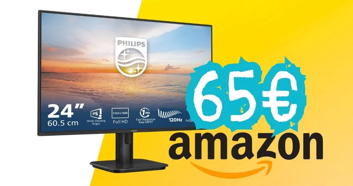 Visione perfetta FHD con risposta di 1ms: il monitor Philips a 65€ è un affare