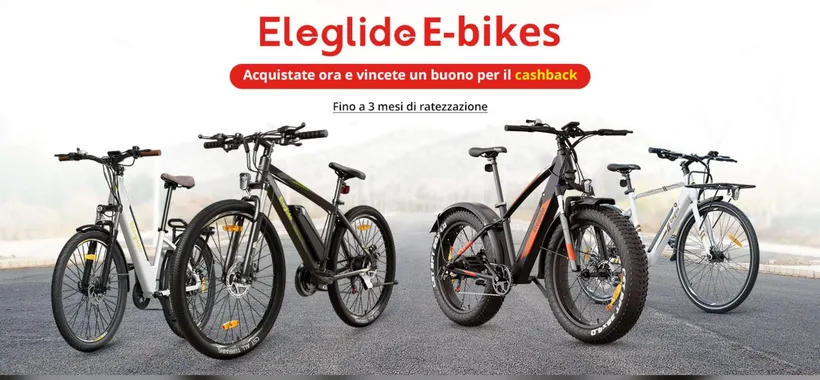 Bici elettrica PREMIUM Eleglide a prezzo WOW e con cashback: promo lampo