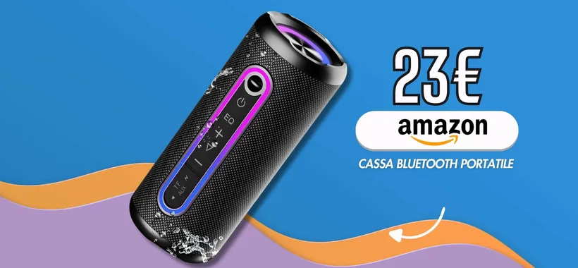 Cassa Bluetooth 30W con sistema 5.4 e batteria a lunga durata, soli 23€