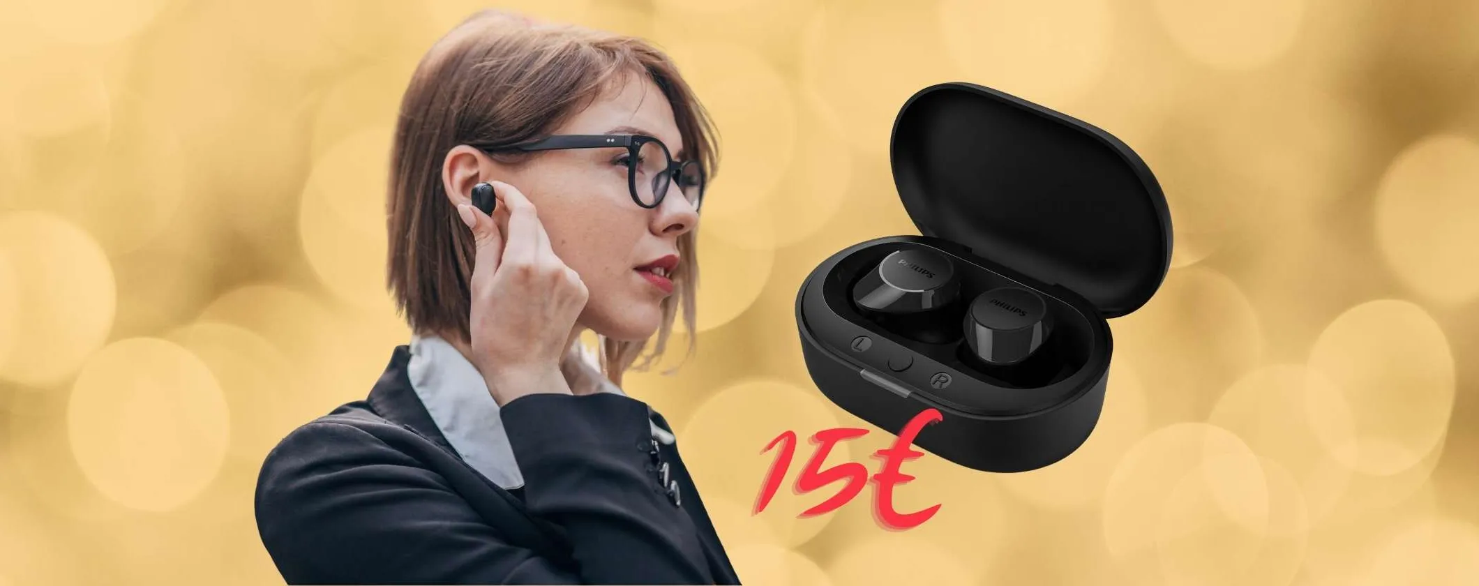 Sconto pazzesco del 47% su Amazon e gli auricolari wireless Philips crollano a 15€