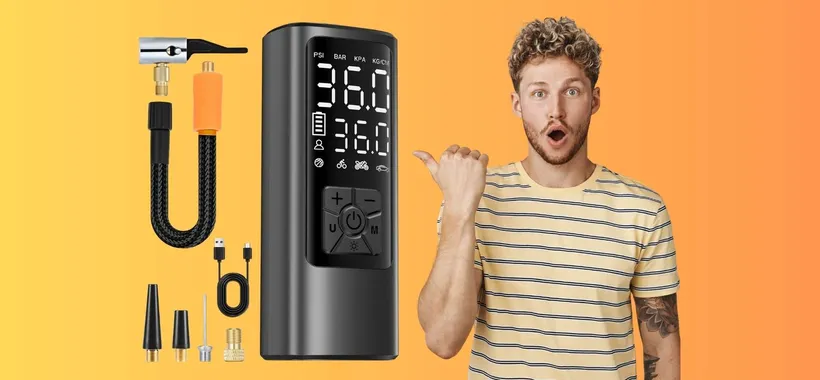 Gomme a terra e vacanza rovinata? Risolvi con questo compressore portatile a soli 28€
