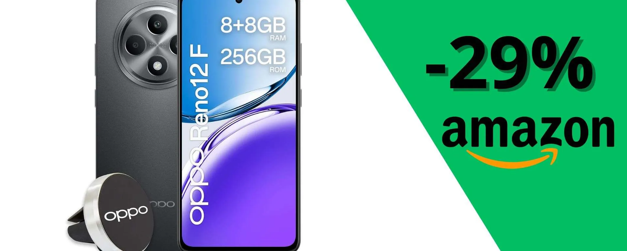 OPPO Reno12 F AI in offerta a 199,99€: fotocamera da 50MP e display AMOLED 120Hz
