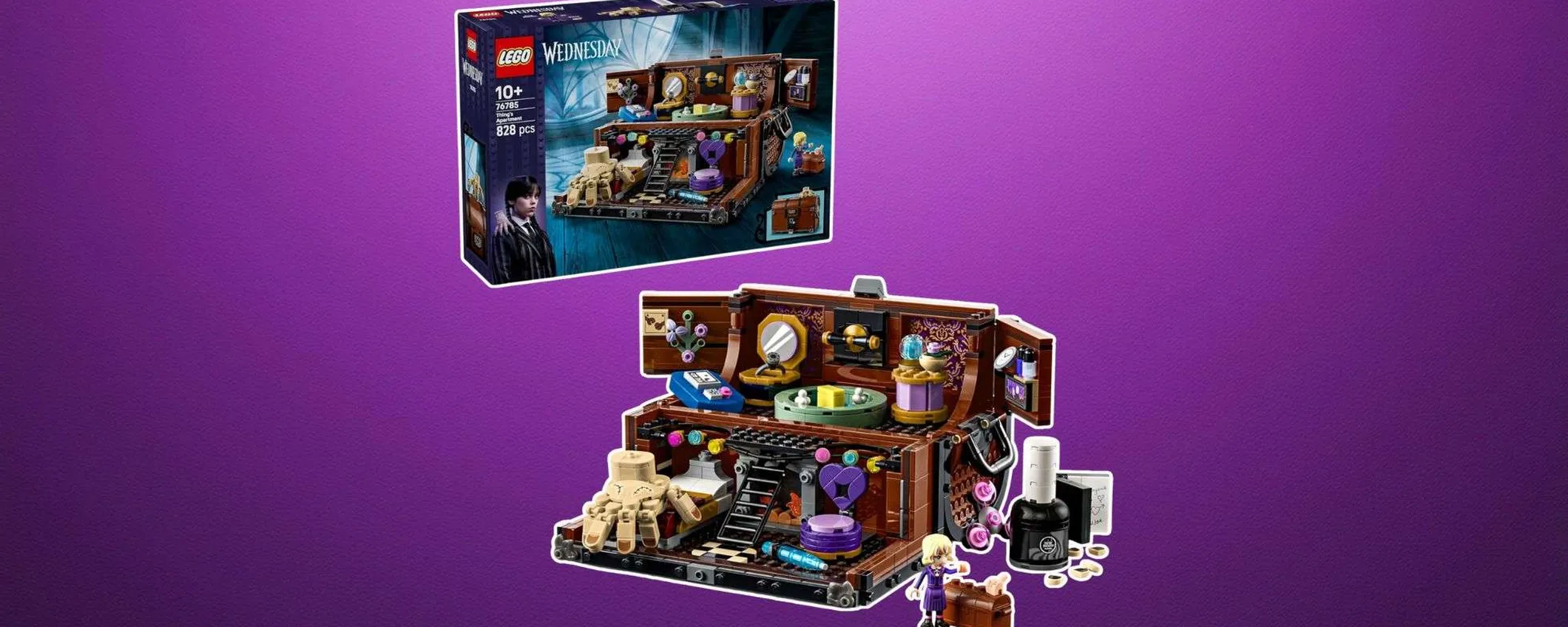 Fan di Mercoledì Addams? Il set LEGO con il baule di Mano è in sconto