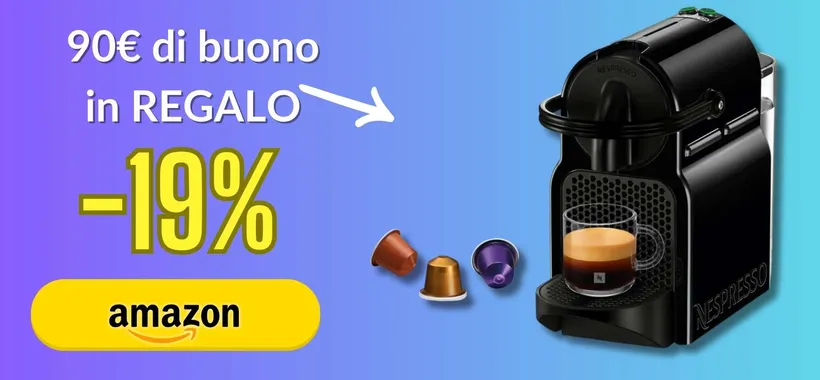 Acquista Nespresso Inissia (in sconto), in REGALO 90€ di caffè su Amazon
