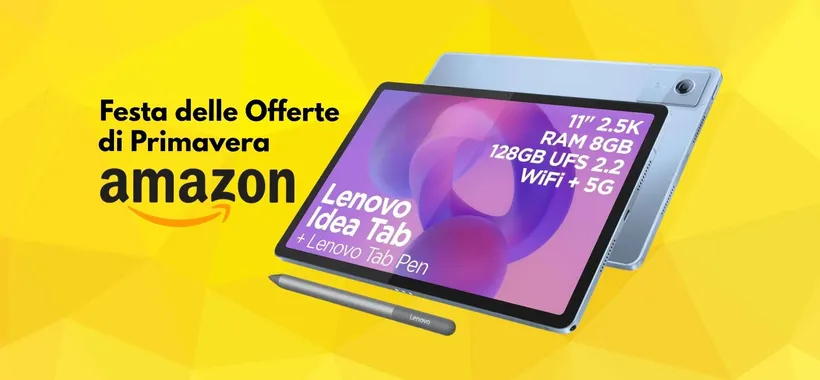Lenovo Idea Tab da 11" e 128GB con Tab Pen inclusa ora a un prezzone