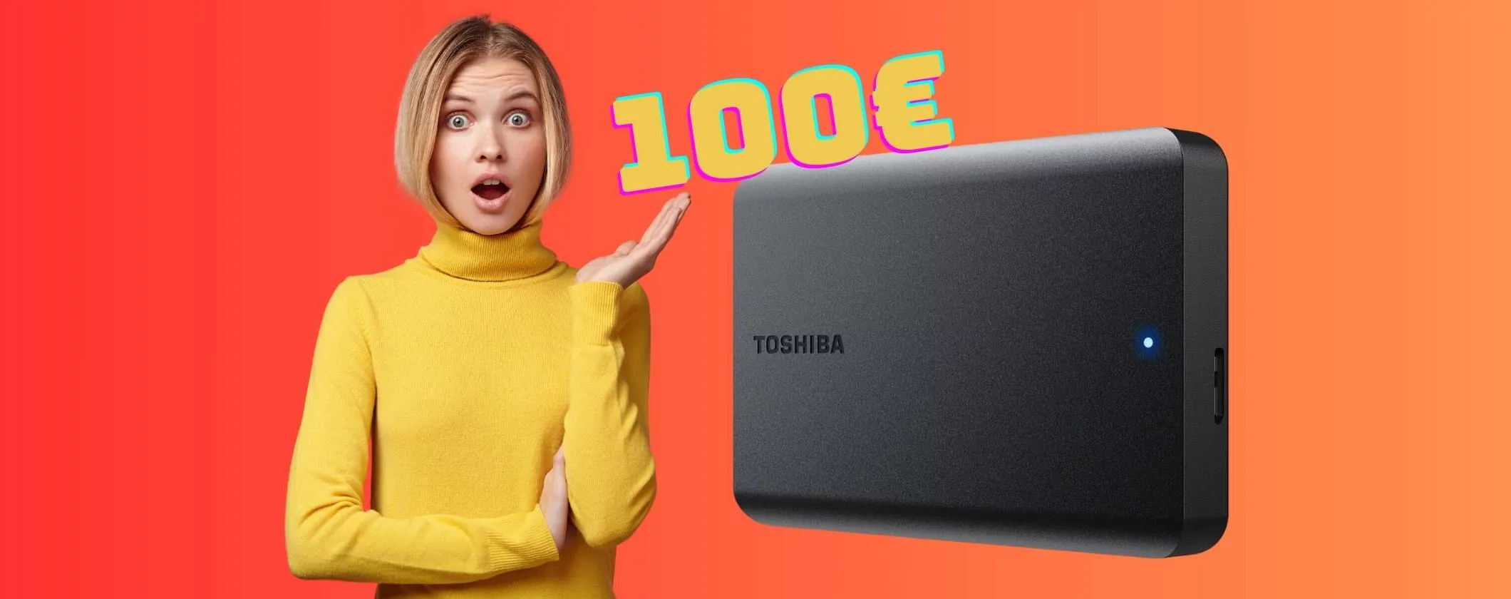 Hard Disk portatile Toshiba Canvio Basics da 4TB con appena 100€, un affare