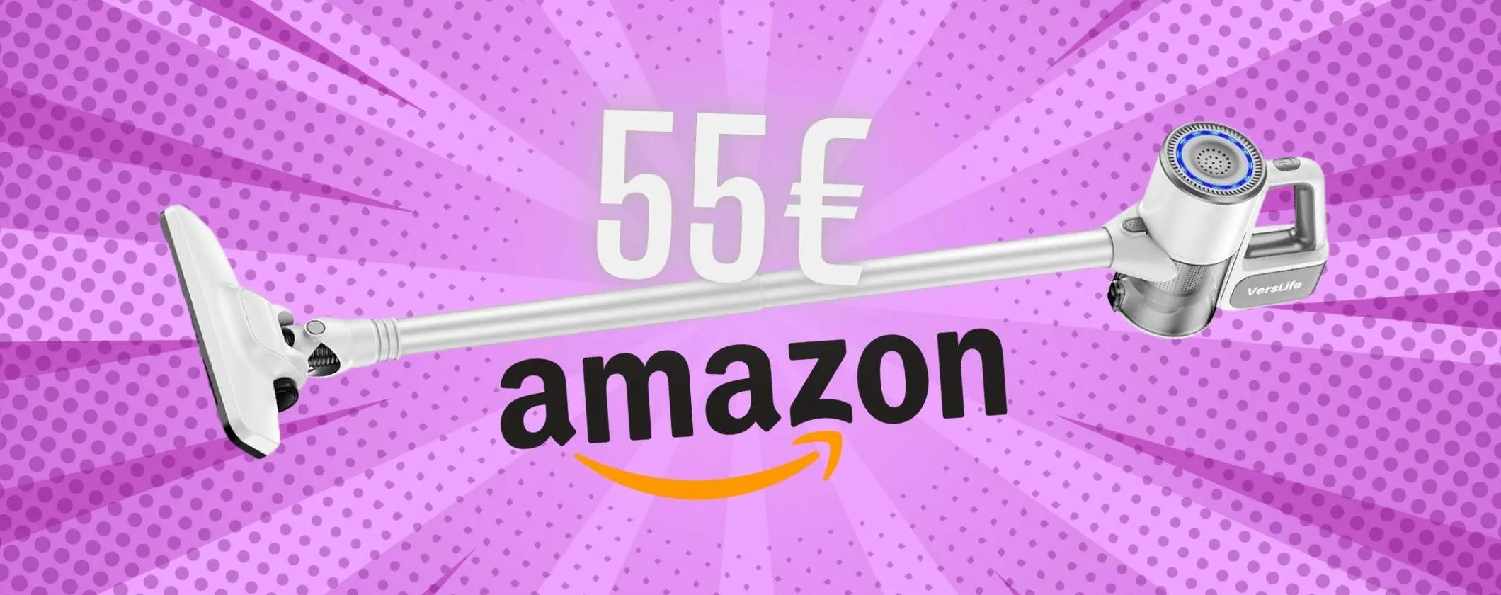 Scopa elettrica da 30Kpa e filtro HEPA con appena 55€: follia Amazon