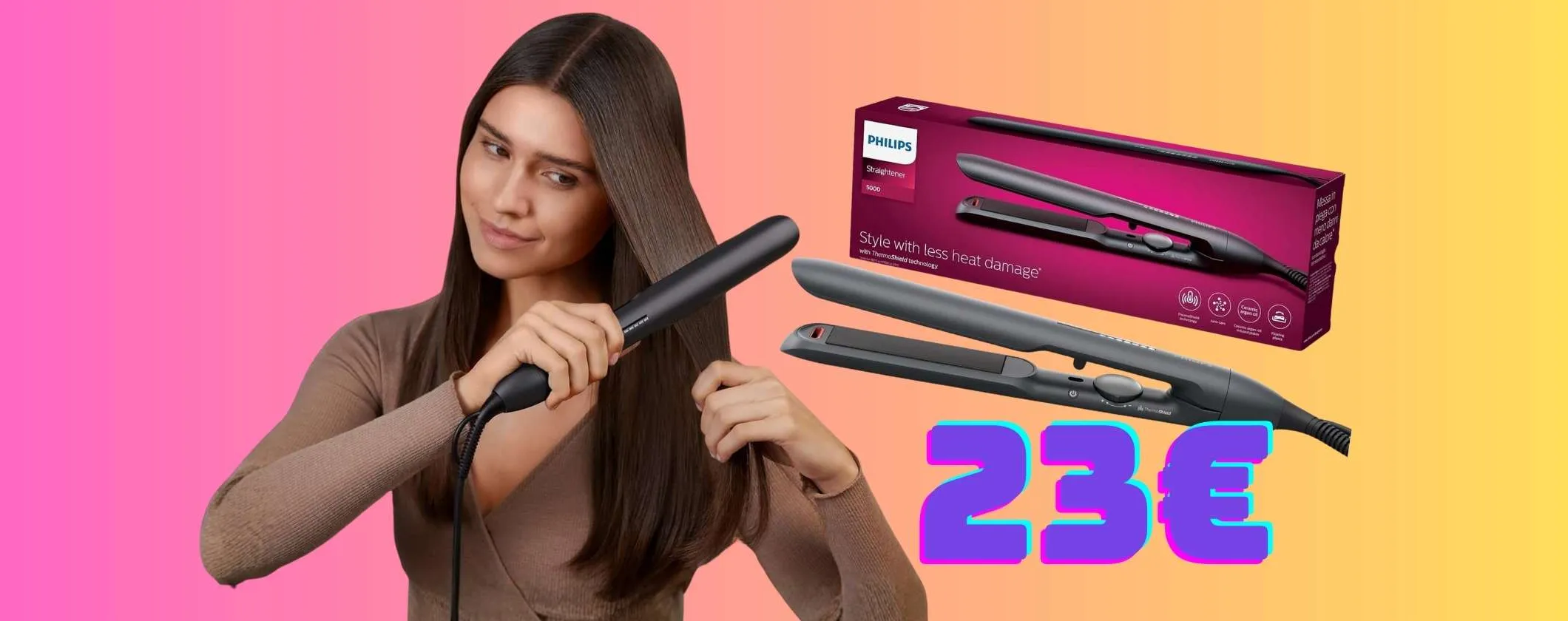 Piastra per capelli Philips serie 5000 al minimo storico, solo 23€ su Amazon
