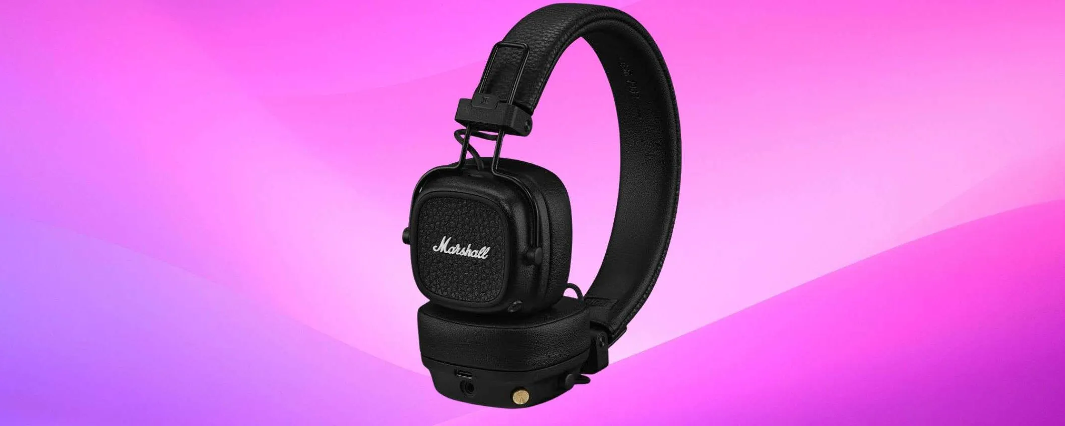 Le iconiche cuffie Marshall Major V sono in offerta a 94 euro: 100 ORE DI MUSICA e look leggendario