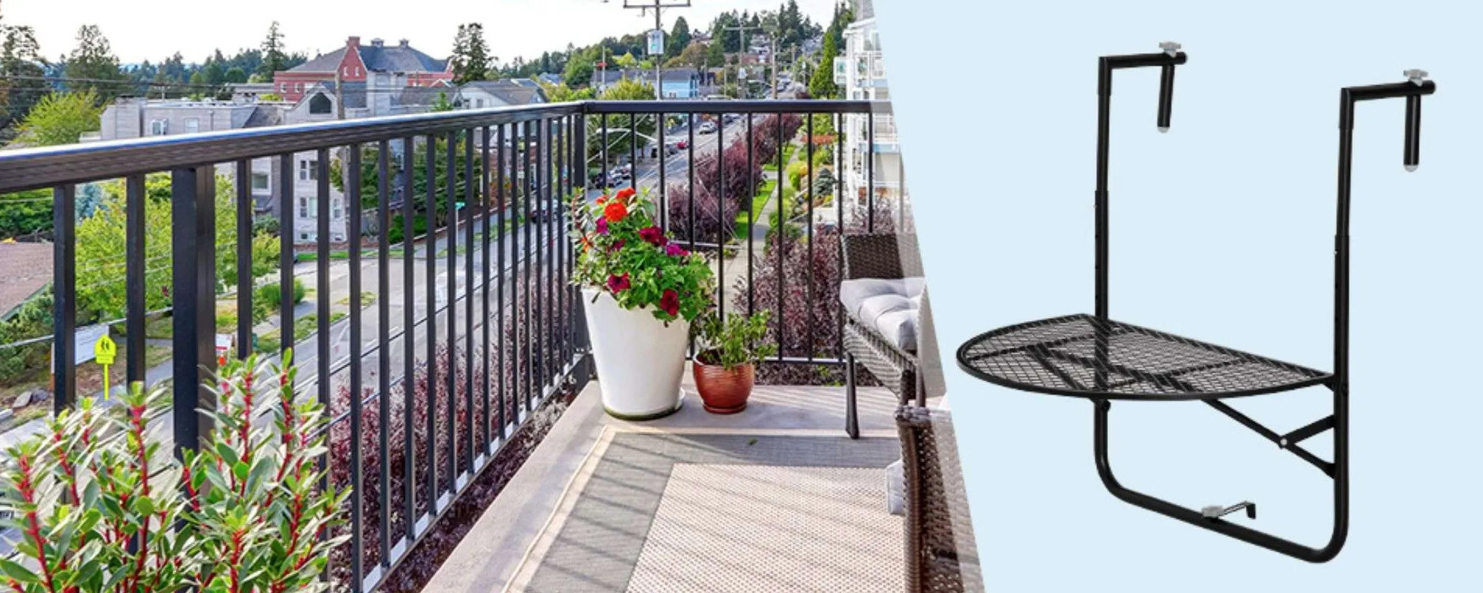 Tavolino da balcone pieghevole in offerta Amazon: perfetto per l'estate