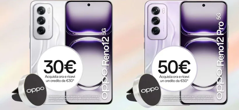 OPPO Reno 12 5G e Reno 12 Pro 5G su Amazon: POTENTISSIMI e in promozione