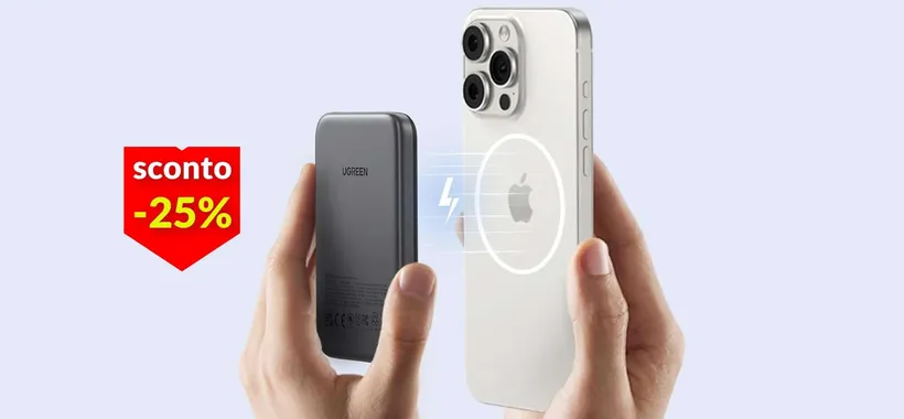 Powerbank magnetica per iPhone a soli 22€: compatta, leggera e veloce