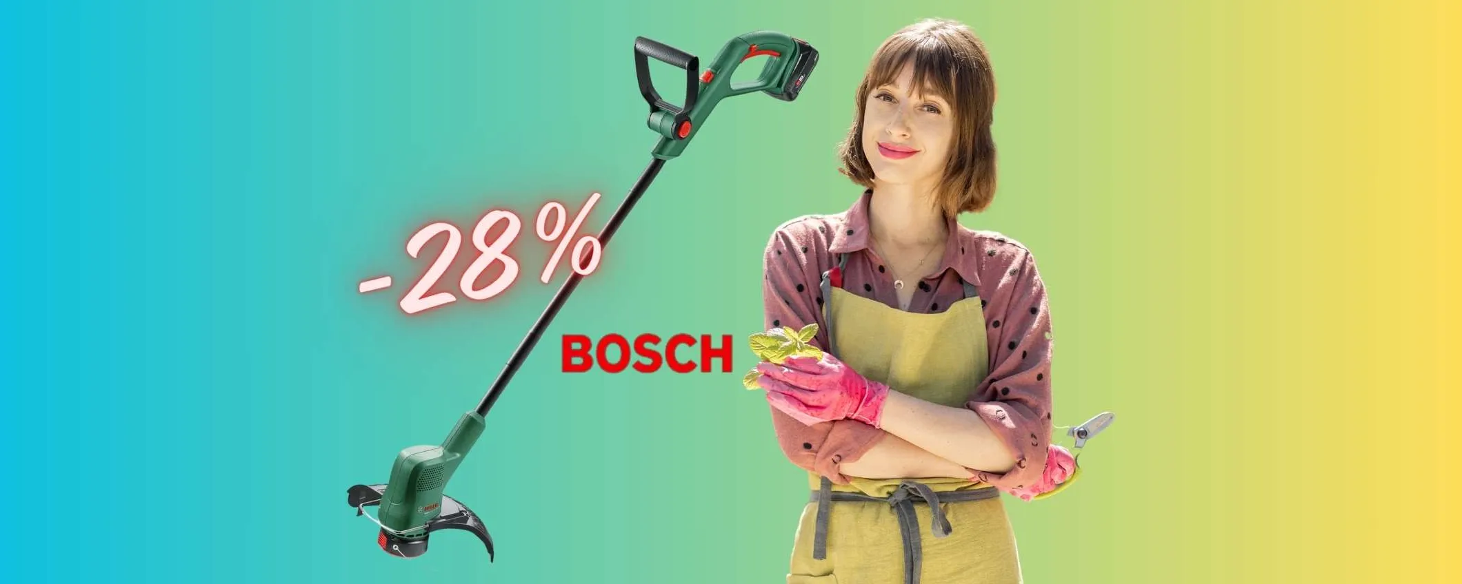 Bosch: decespugliatore a batteria in OFFERTA a TEMPO a MENO di 100€