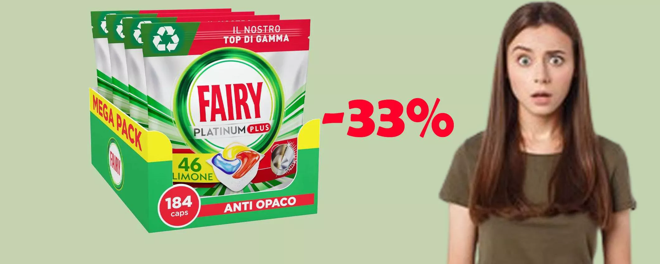 Fairy Platinum Plus (184 capsule) in MEGA offerta scontate del 33%