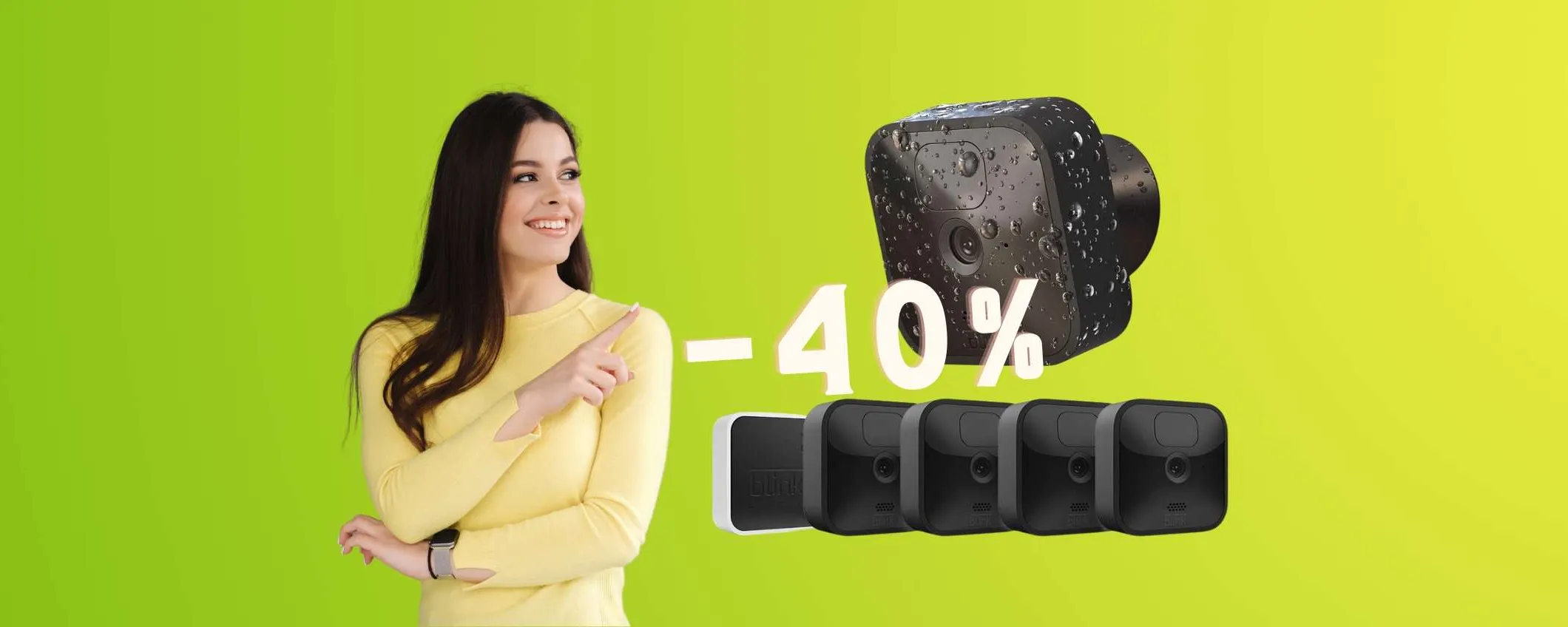 Blink Outdoor: sistema di videosorveglianza con 4 videocamere al 40%