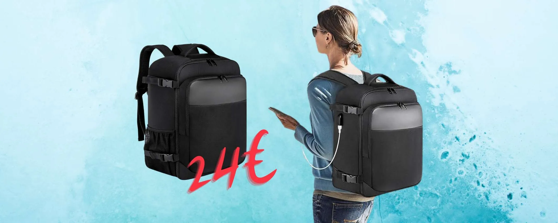 Volare non è mai stato così semplice: zaino da viaggio compatto e capiente a 24€