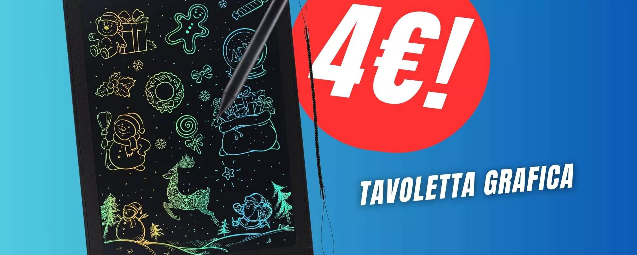 La Tavoletta Grafica Cancellabile costa solo 4,49€ con il COUPON!