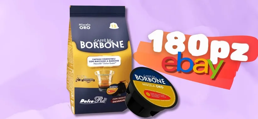 180caps Caffè Borbone miscela ORO per Dolce Gusto Nescafé a 0,23€ cad.
