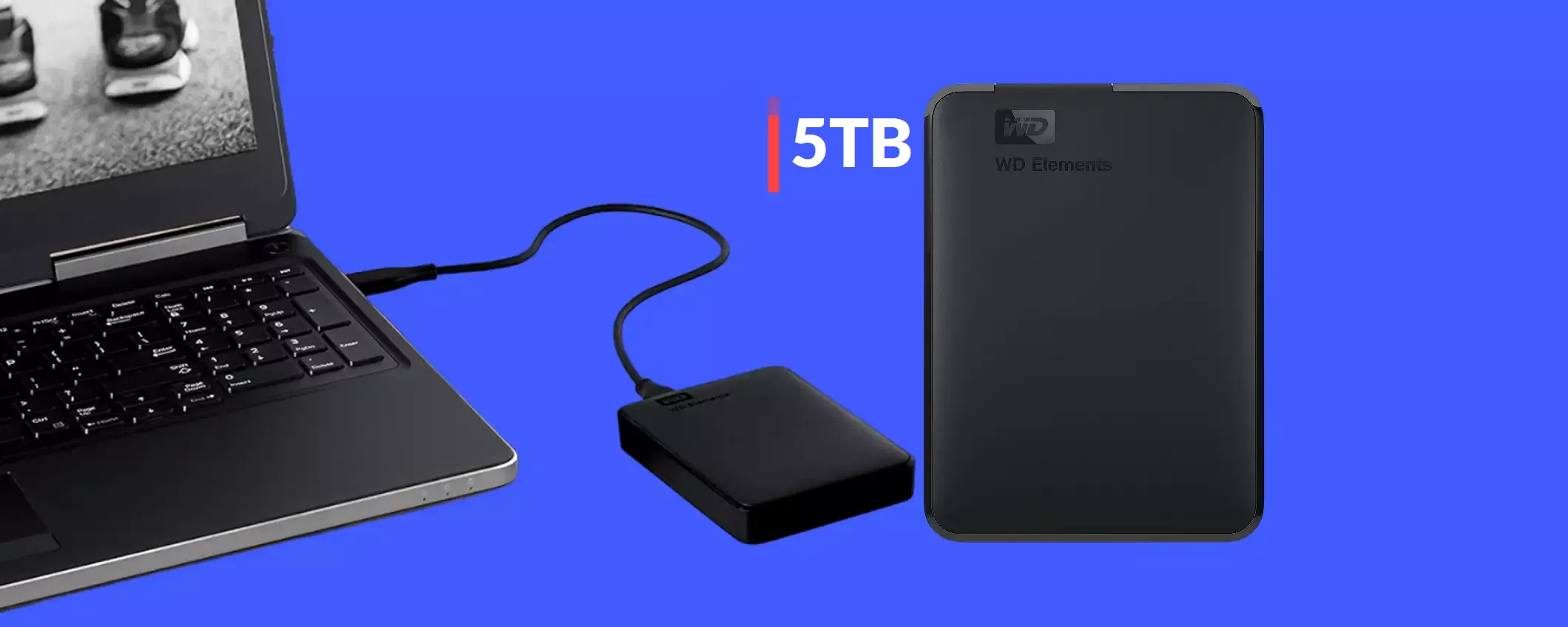 Hard disk esterno 5TB WD: non è MAI costato così poco (117€)