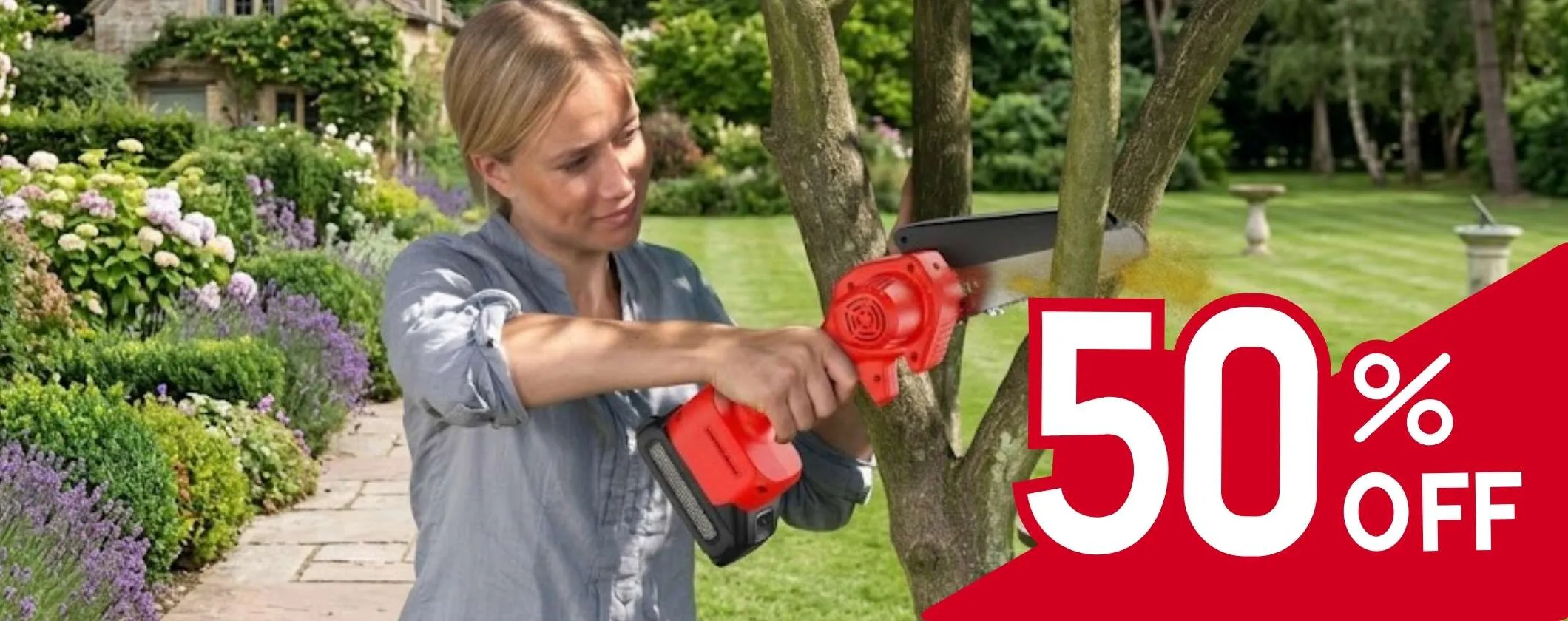Potatura e taglio rapido con questa Mini Motosega a batteria a 29€