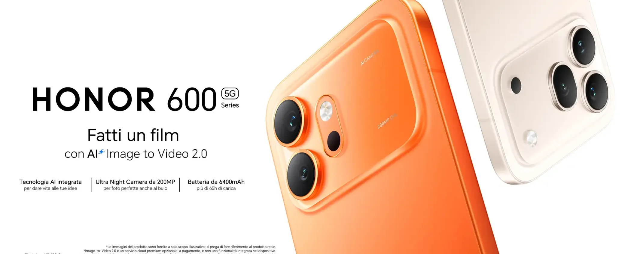 HONOR 600 arriva in Italia: AI video, camera da 200 MP e batteria da record