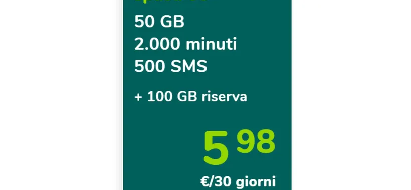 Spusu 50: promo con 150GB a meno di 6€ al mese
