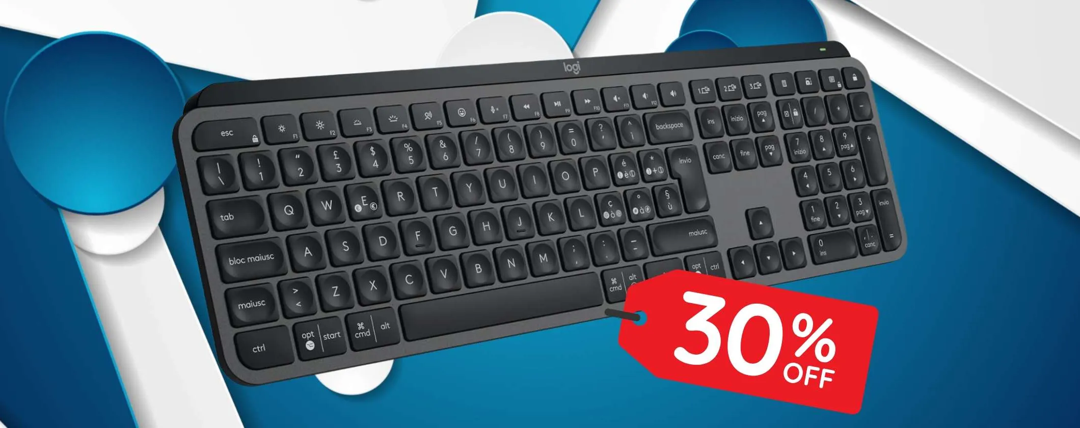 L'epica tastiera wireless Logitech MX Keys S in offerta al 30% su Amazon