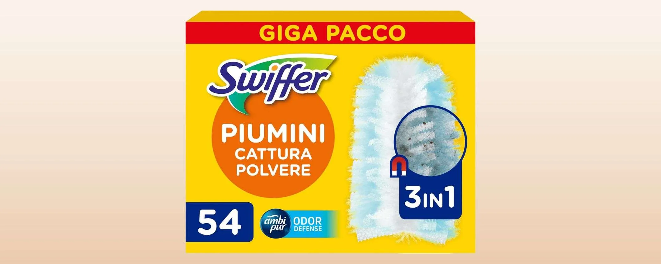 Piumini cattura polvere Swiffer: il GIGA PACCO da 54 a prezzo SCORTA su Amazon (-36%)
