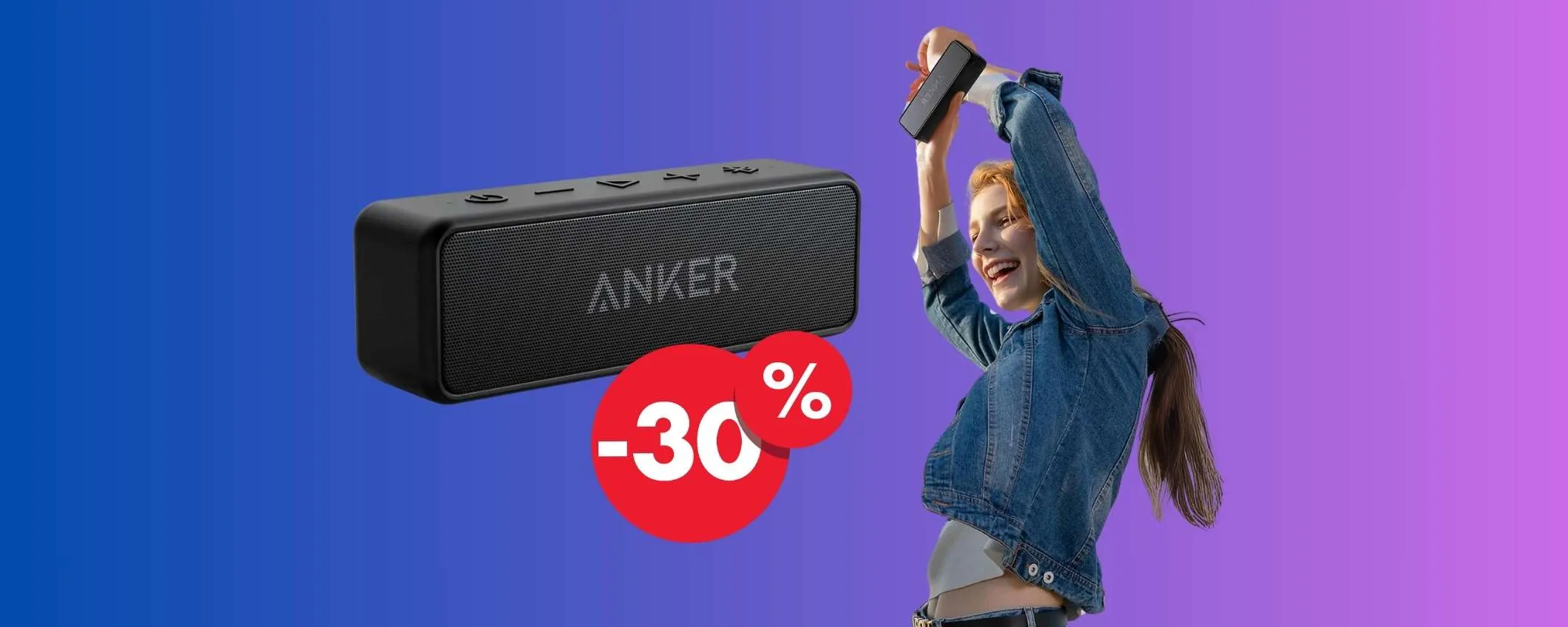 Cassa Bluetooth portatile Anker: spesa minima e audio che spacca