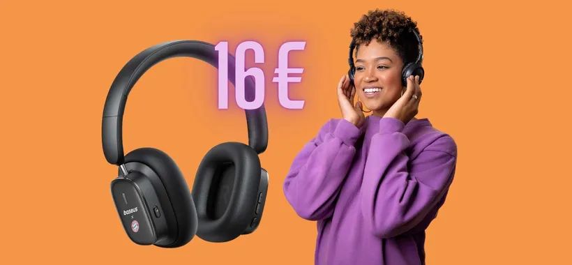 Follia Amazon: le cuffie wireless Baseus H1i con 100h di audio oggi a soli 16€