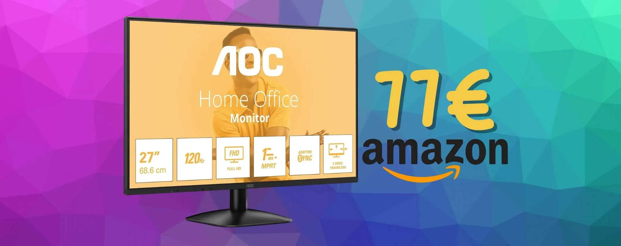 Appena 77€ per il monitor AOC da 27
