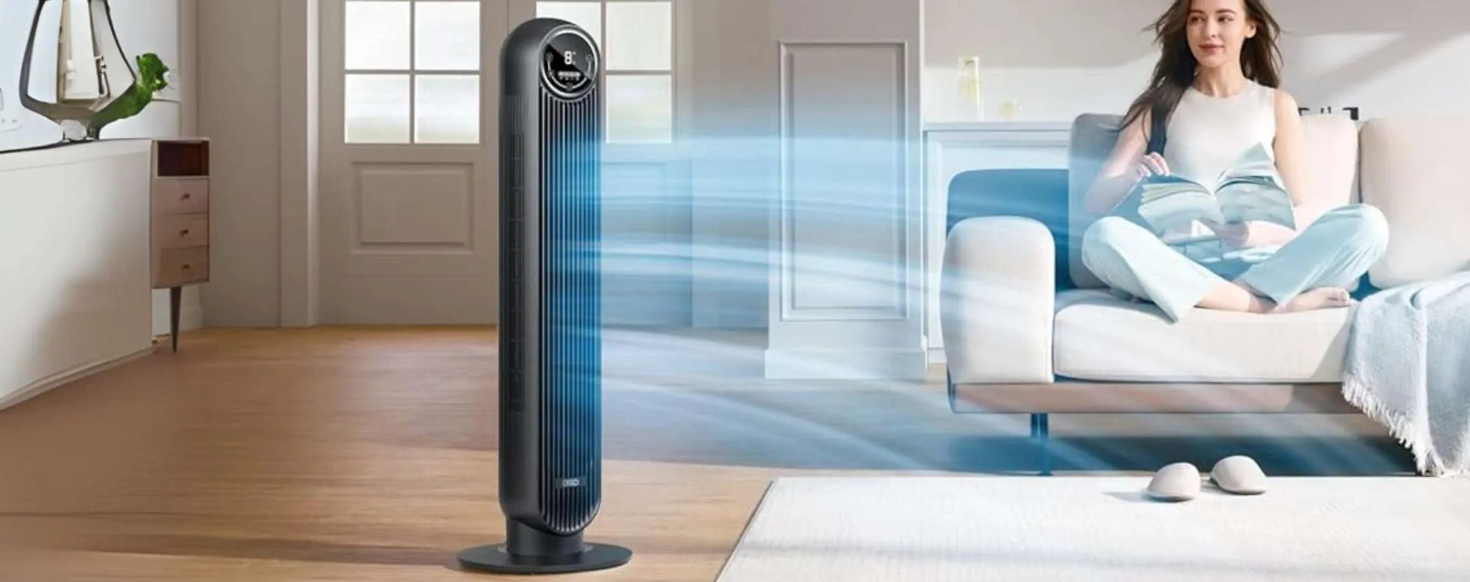 Niente più caldo con questo ventilatore a torre potente e silenzioso