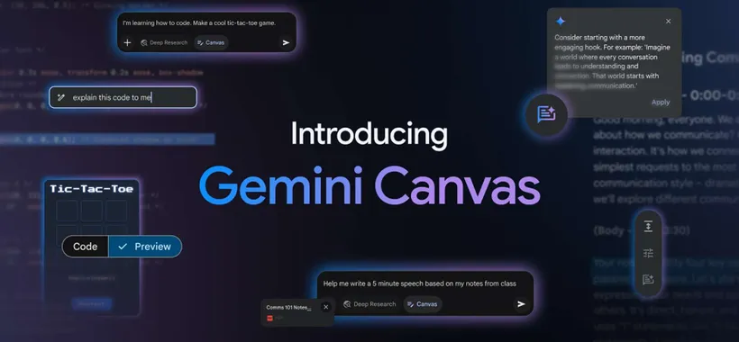 Gemini introduce Audio Overview e Canvas: rivoluzione per scrittura e coding