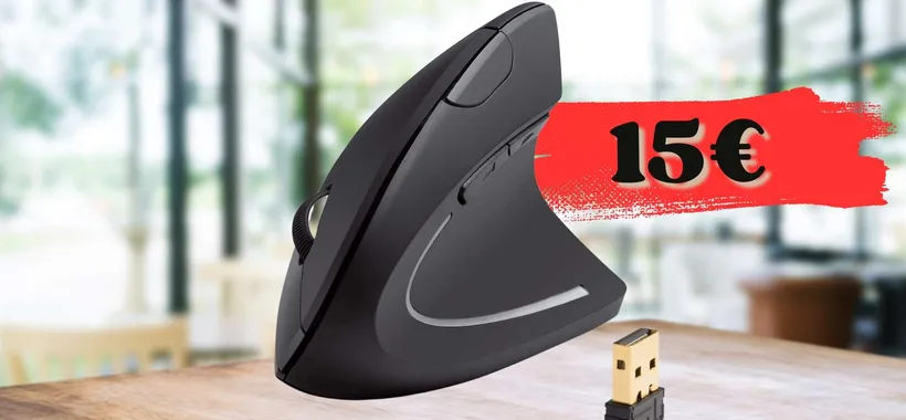 Mouse wireless VERTICALE per zero dolore al polso, 15€ è lo SALVI