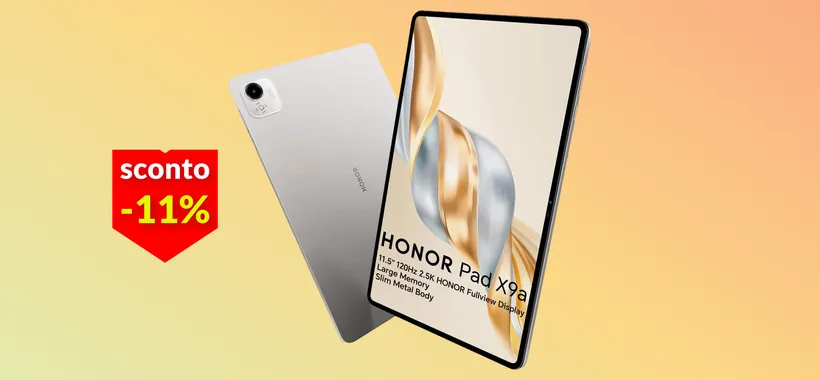 Honor Pad X9a è un gioiello a 177€: display 11'' a 120Hz, 4 speaker e 128GB
