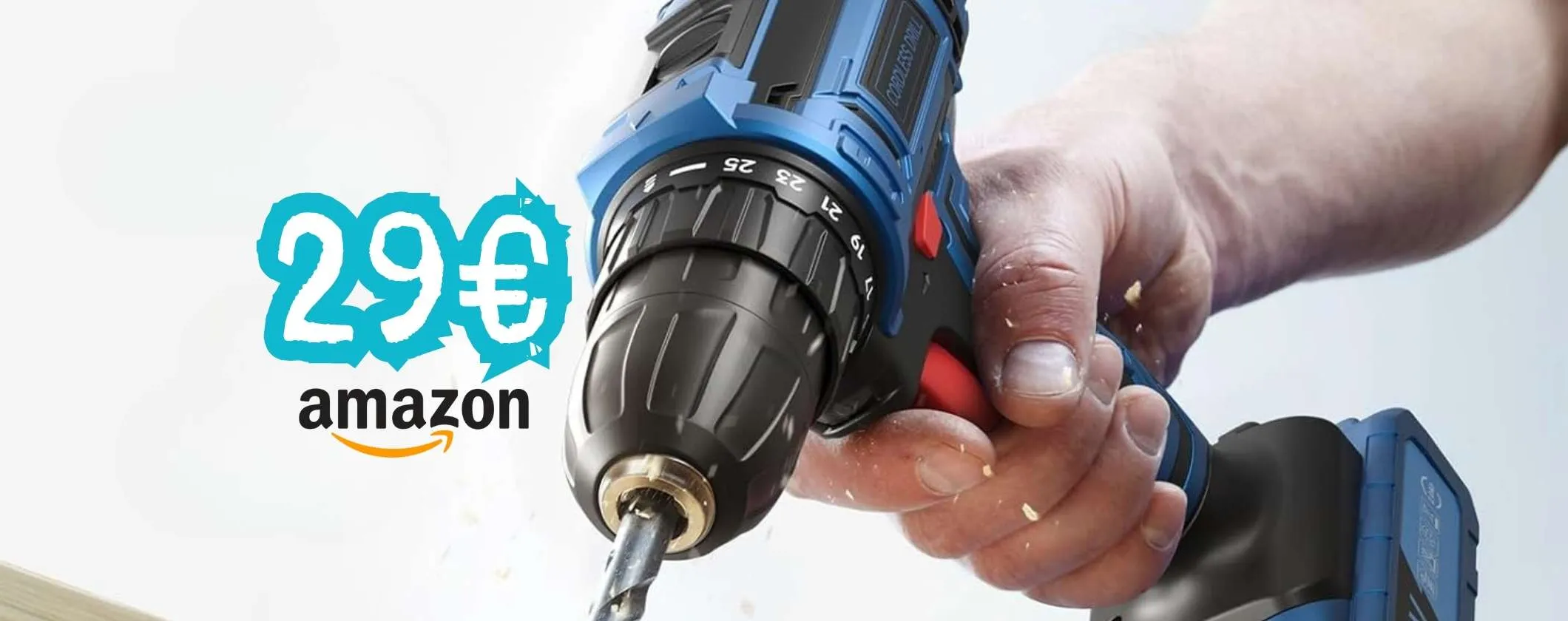 Trapano avvitatore a batteria con accessori a prezzo ridicolo (29€)